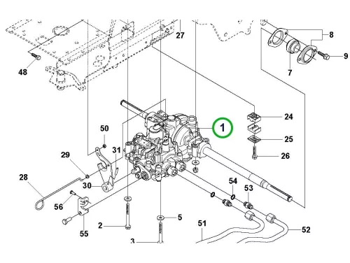 Husqvarna hidrosztatikus váltó KTM10LB R 216T AWD riderhez robbantott ábra