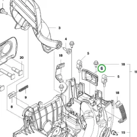 Husqvarna forgattyúház membrán 455e Rancher, 465 Rancher láncfűrészhez robbantott ábra