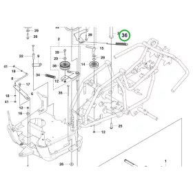 Husqvarna szíjfeszítő rugó R 112C riderhez robbantott ábra