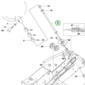 Husqvarna kormányrúd komplett R 316T AWD riderhez robbantott ábra