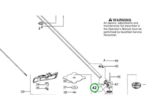 Husqvarna szöghajtómű zsírdugó 9 mm 129R, 122R fűkaszához robbantott ábra
