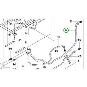Husqvarna hidraulikatömlő 1/2 col olajhűtő P 520DX, P 525DX riderhez robbantott ábra