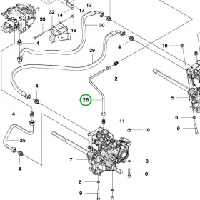 Husqvarna hidraulikacső 12x1.5 P 520D, P 525D, P 525DX riderhez robbantott ábra