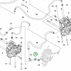 Husqvarna hidraulika csatlakozó P 525DX, P 520DX riderhez robbantott ábra