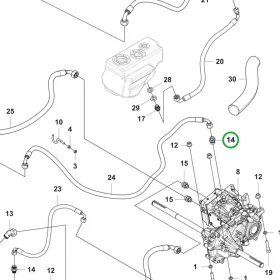 Husqvarna hajtás csatlakozó P 524X, P 525DX riderhez robbantott ábra