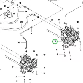 Husqvarna hidrosztatikus hajtómű KTM23 SA VRMU P 520D riderhez robbantott ábra