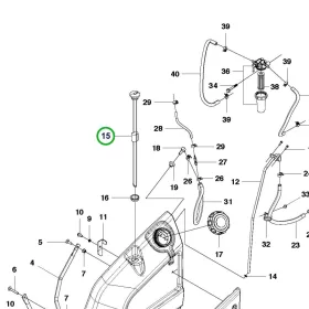 Husqvarna üzemanyagszint mérő P 520D, P 525D riderhez robbantott ábra