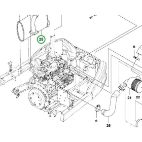 Husqvarna Kubota D902 kipufogódob P 520D riderhez robbantott ábra