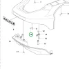 Husqvarna ütközésérzékelő tartólemez Automower 305 robotfűnyíróhoz robbantott ábra