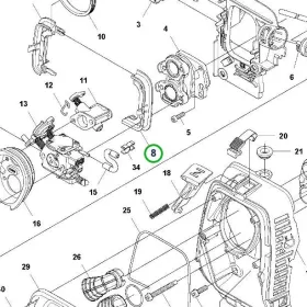 Husqvarna levegőszűrő keret jobb 545RX, 545FR fűkaszához robbantott ábra
