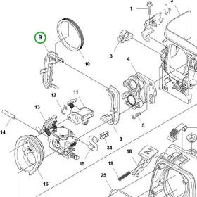 Husqvarna levegőszűrő keret bal 545RX, 545FR fűkaszához robbantott ábra
