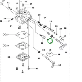 Husqvarna gáztengely rugó 365, 372 XP láncfűrészhez robbantott ábra