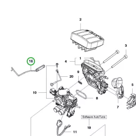Husqvarna gázrúd komplett 455e Rancher, 465 Rancher láncfűrészhez robbantott ábra