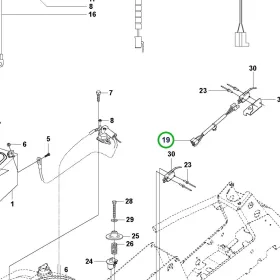 Husqvarna pedállemez kábelköteg R 214TC riderhez robbantott ábra