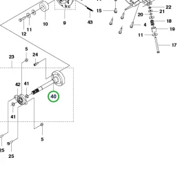 Husqvarna PTO tengely komplett P 520D, P 525D riderhez robbantott ábra