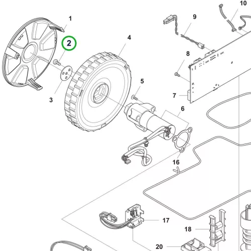 Husqvarna csavar M5x12 alsó váz Automower 305, 308 robotfűnyíróhoz robbantott ábra