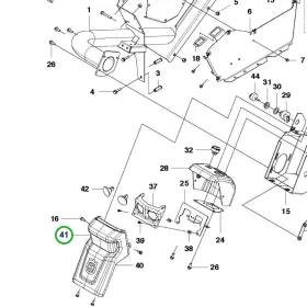 Husqvarna első lámpa fedél P 520D, P 524, P 525D riderhez robbantott ábra