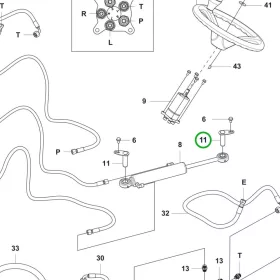 Husqvarna tengely komplett hidraulikához P 524X, P 525DX riderhez robbantott ábra