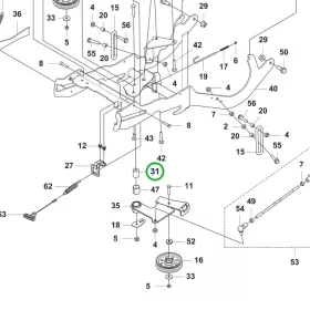 Husqvarna pedál persely P 524X, P 525DX riderhez robbantott ábra