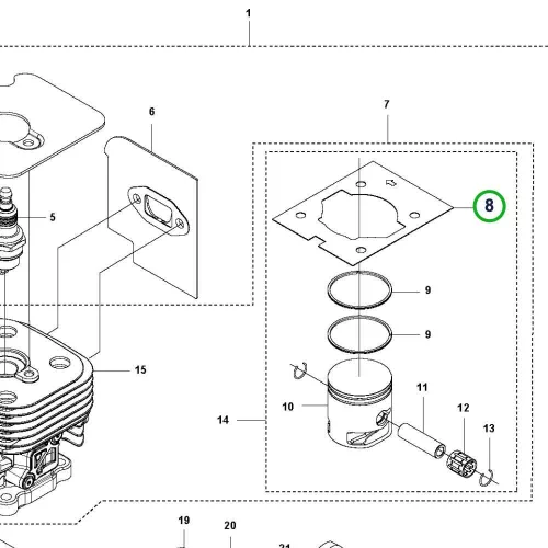 Husqvarna hengertömítés 5. pozíció 525LK, 525RX fűkaszához robbantott ábra