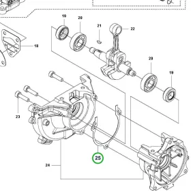 Husqvarna forgattyúház tömítés 12. pozíció 525LK, 525RX fűkaszához robbantott ábra