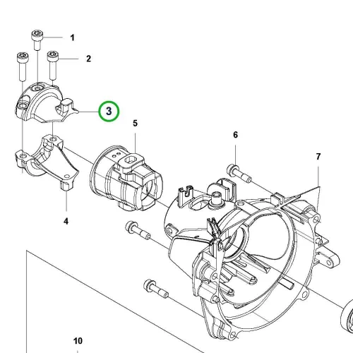 Husqvarna forgattyúház rögzítő 3. pozíció 525LK, 525RX fűkaszához robbantott ábra