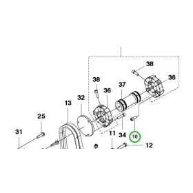 Husqvarna tengelykapcsoló imbuszcsavar M10x1,25x40 P 525DX riderhez robbantott ábra