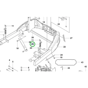 Husqvarna motor rögzítő P 520D, P 525D, P 525DX, P 535HX riderhez robbantott ábra