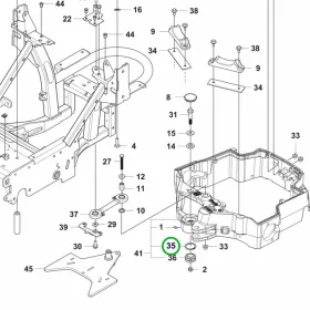 Husqvarna biztosítógyűrű váz P 524X, P 524, P 525D riderhez robbantott ábra