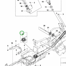 Husqvarna ékszíjtárcsa RC 318T, RC 320Ts AWD, R 418TsX AWD riderhez robbantott ábra