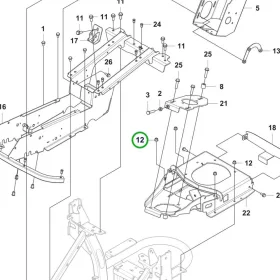 Husqvarna anya motor és hidraulika P 524, P 524X, P 525D riderhez robbantott ábra