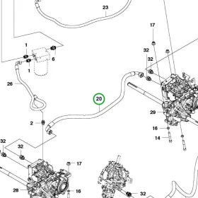 Husqvarna hidraulikatömlő 5/8 col szivattyú P 524, P 524 EFI riderhez robbantott ábra
