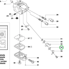 Husqvarna gázkar visszahúzó rugó R18 535RX, 535RXT fűkaszához robbantott ábra