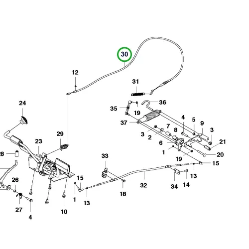 Husqvarna fékbowden P 524 riderhez robbantott ábra
