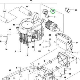 Husqvarna légszűrő gumiharmonika P 524 riderhez robbantott ábra