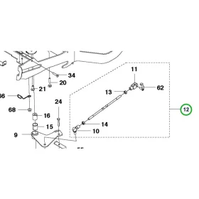 Husqvarna automata szíjfeszítő összekötő kar P 524, P 524 EFI riderhez robbantott ábra