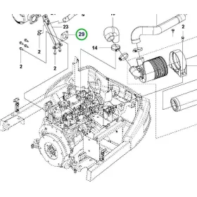 Husqvarna kipufogó tömítés P 520DX, P 525DX, P 535HX riderhez robbantott ábra