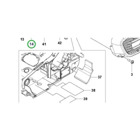 Husqvarna ház és fedél csavar T525, 440i láncfűrészhez robbantott ábra