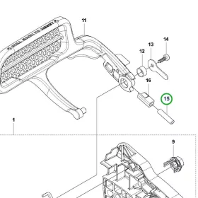 Husqvarna láncfék rugó T525, 543 XP láncfűrészhez robbantott ábra