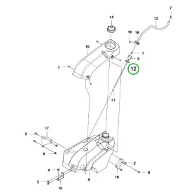 Husqvarna üzemanyagtartály csatlakozó P 524, P 524 EFI riderhez robbantott ábra