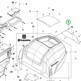 Husqvarna szegecs burkolathoz P 520DX, P 525DX, P 535HX riderhez robbantott ábra