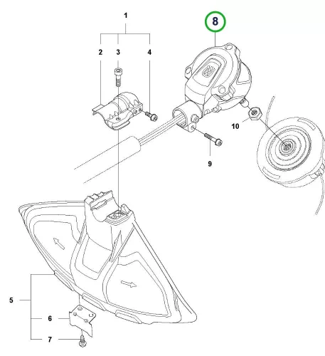 Husqvarna motoregység 520iLX szegélyvágóhoz robbantott ábra