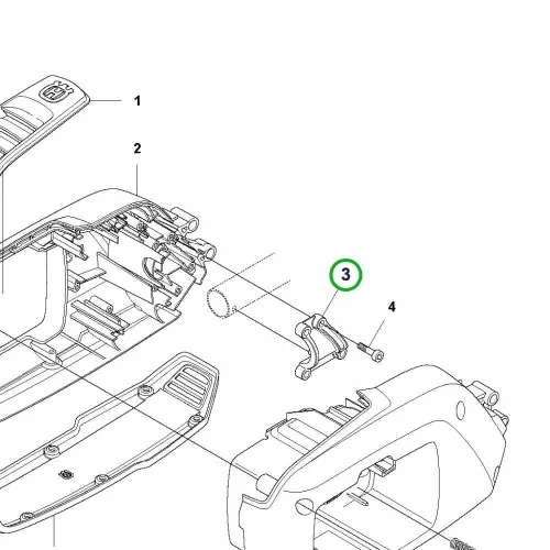Husqvarna fogantyú rögzítő 520iLX szegélyvágóhoz robbantott ábra