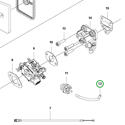 Husqvarna karburátor szár 525LK, 525RX fűkaszához robbantott ábra
