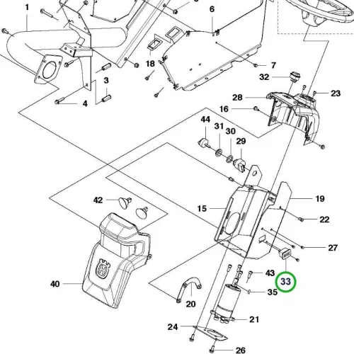 Husqvarna üzemóra számláló P 520D, P 524, P 525D riderhez robbantott ábra