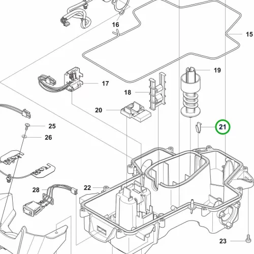 Husqvarna rögzítőgyűrű alsó vázhoz Automower 305, 308 robotfűnyíróhoz robbantott ábra