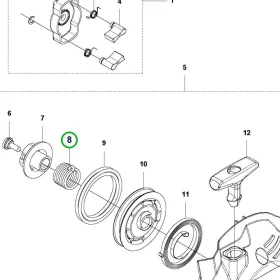 Husqvarna berántó rugó 525LK, 525RX fűkaszához robbantott ábra