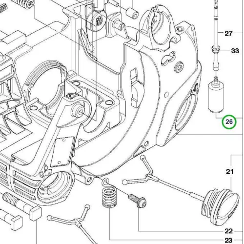 Husqvarna üzemanyag szívófej szűrővel 120 Mark II láncfűrészhez robbantott ábra