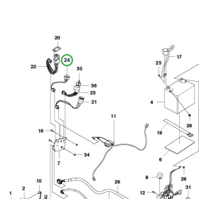 Husqvarna 12 V kapcsoló kábelköteg P 524 riderhez robbantott ábra
