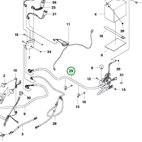 Husqvarna motor és akkumulátor kábelköteg P 524 riderhez robbantott ábra